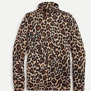 J. Crew Black and Tan Animal Print Top